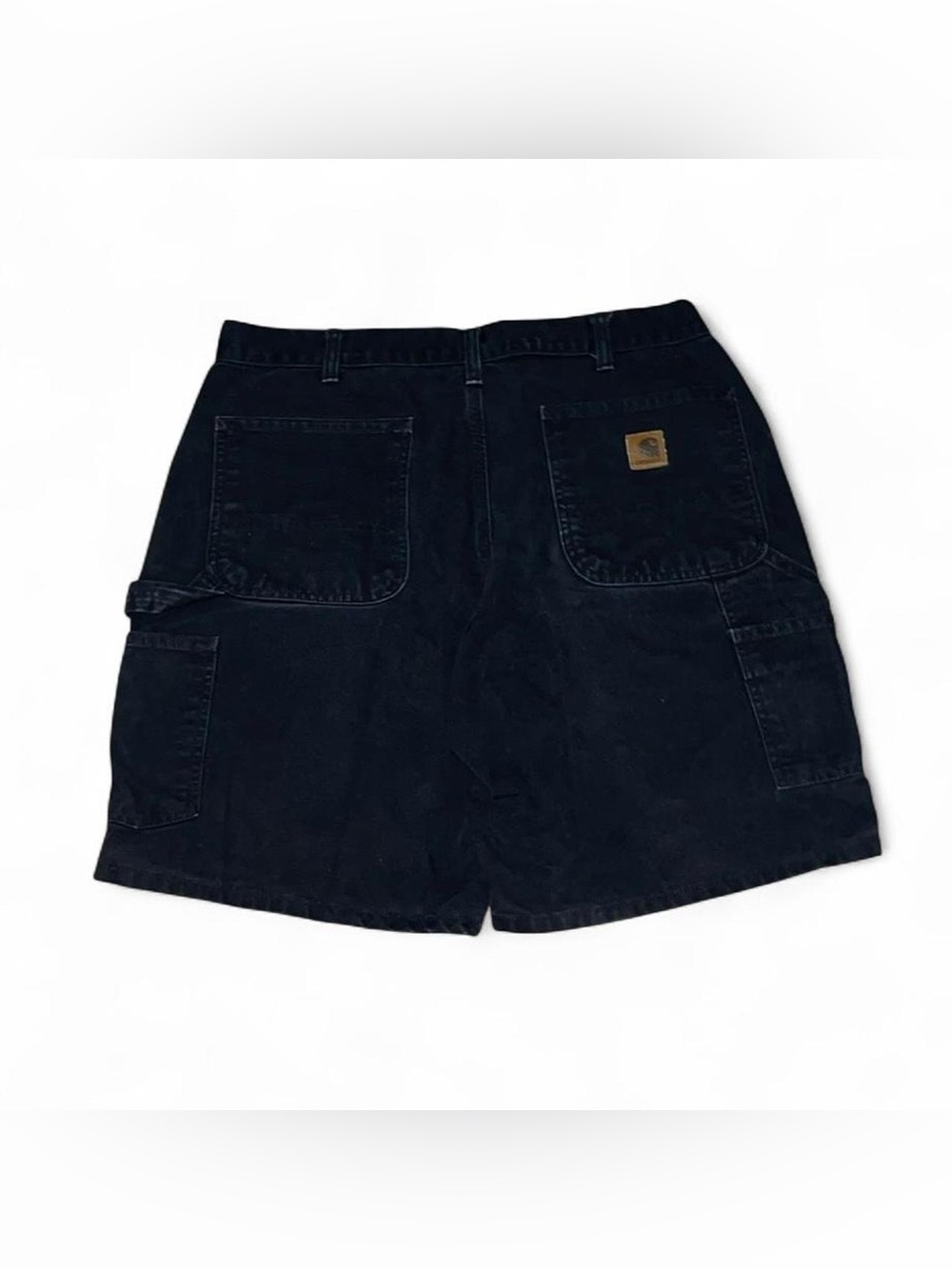 Carhartt B25 BLK Carpenter Shorts Size 32 Black Canvas Work Made USA Faded